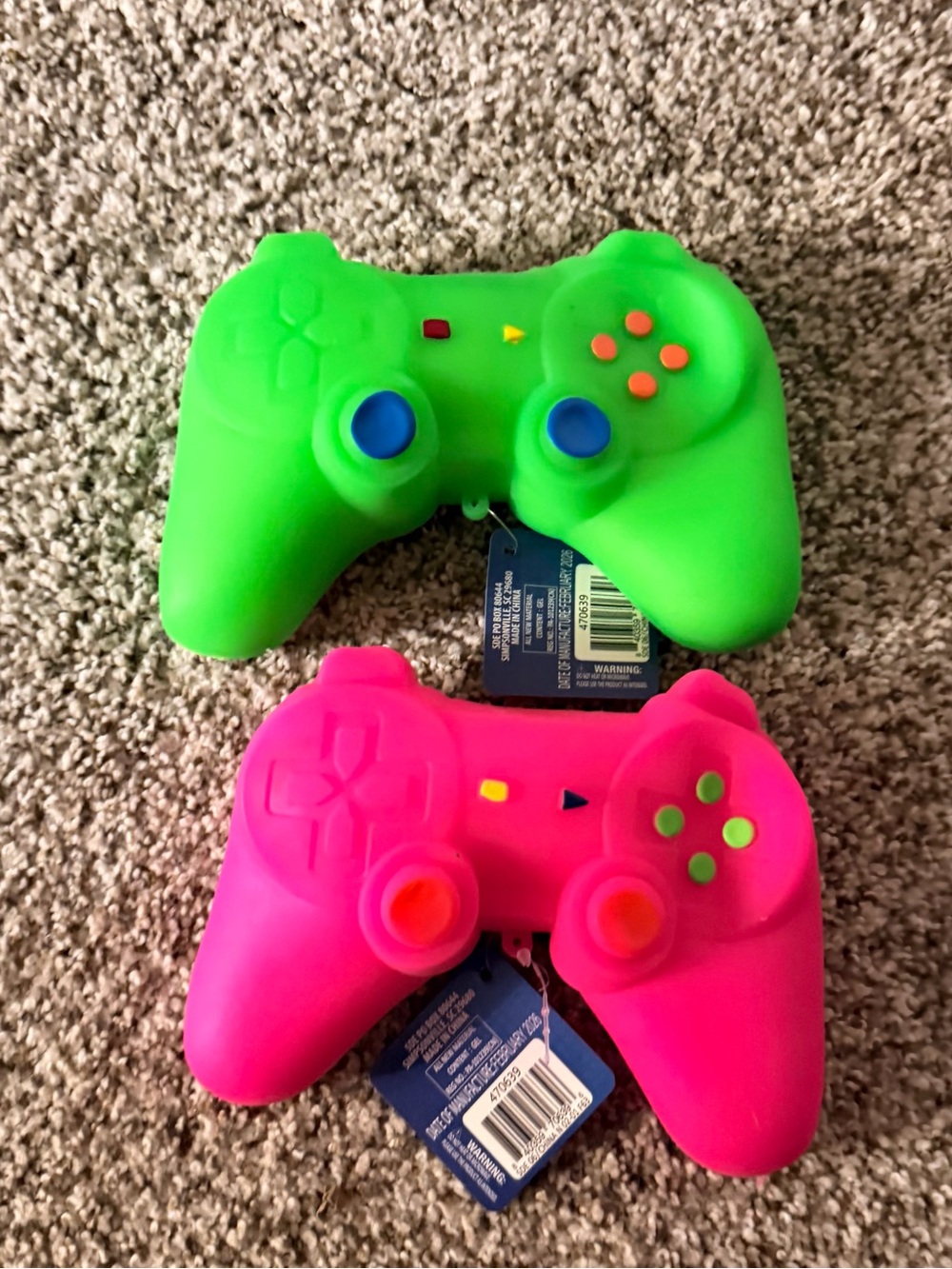 Neon Green & Hot Pink Silicone Game Controller squishy Toys